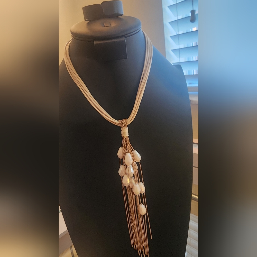 Elegant Pink‎ Tassel Necklace
